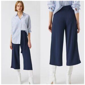 Vvince Camuto NWT navy garden romance wide leg high rise cropped pants sz2